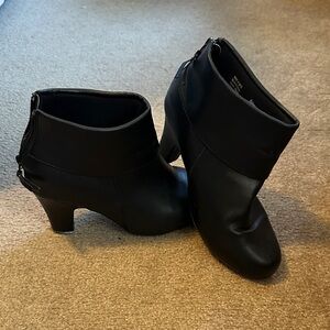 Classic Black Ankle Booties with Back Zip - Sleek Everyday Style